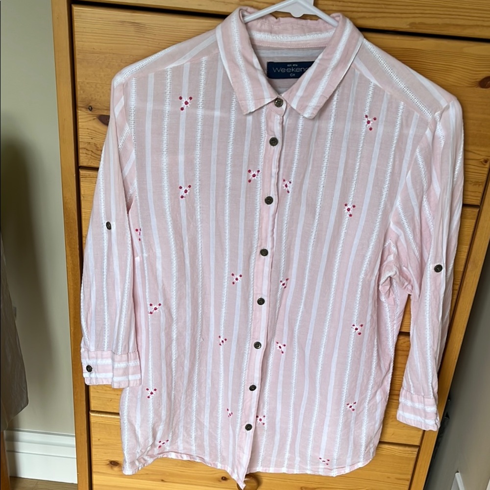 Weekend Max Mara Pink and White Striped Blouse